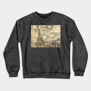 Starry Night Drawing Van Gogh Crewneck Sweatshirt